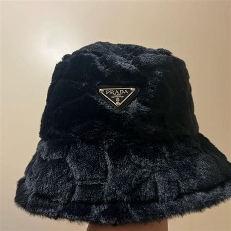 prada fluffy bucket hat|prada bucket hat on sale.